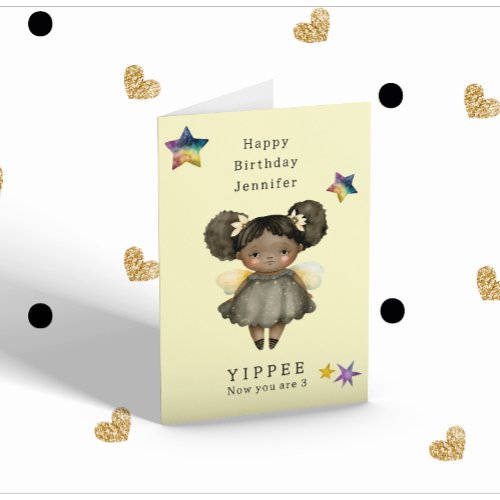 Now you are 3 Girly Birthday Card