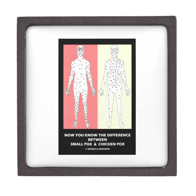 Now You Know Difference Smallpox Chicken Pox Keepsake Box (Front)