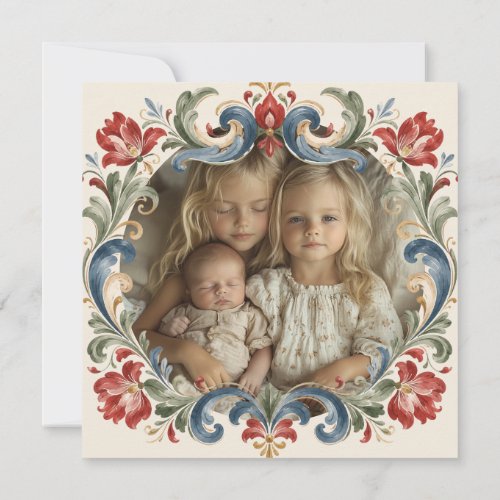 Nowegian Christmas Rosemaling Photo  Holiday Card