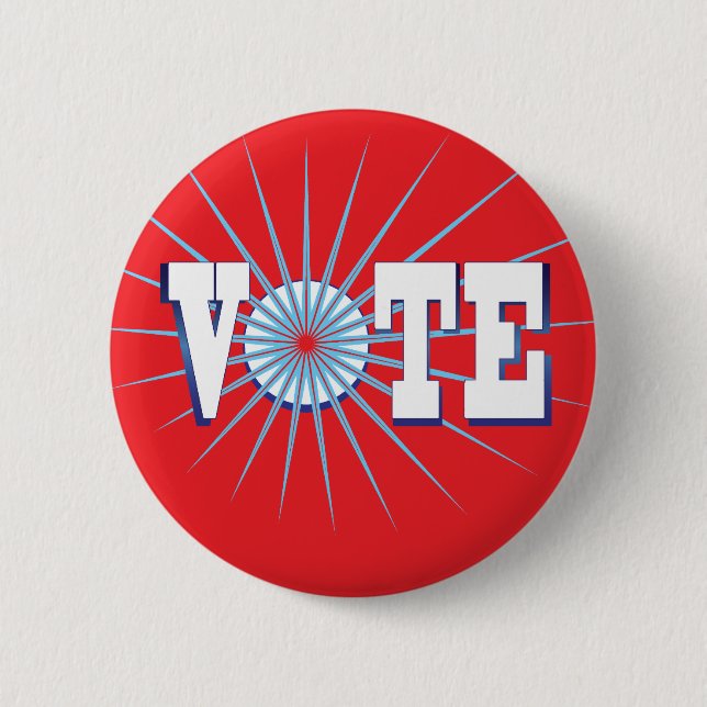 NowPower • VOTE ! Button, round/red Pinback Button (Front)