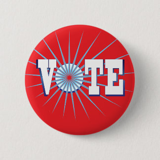 NowPower • VOTE ! Button, round/red Pinback Button