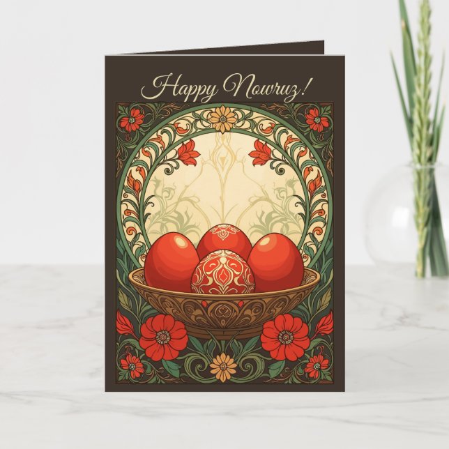 Nowruz Eggs of Renewal Persian Spring Art Card (Front)