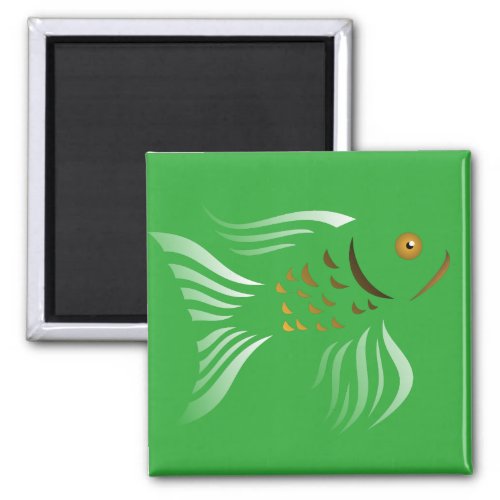 Nowruz Goldfish Vector Graphics Green Background Magnet