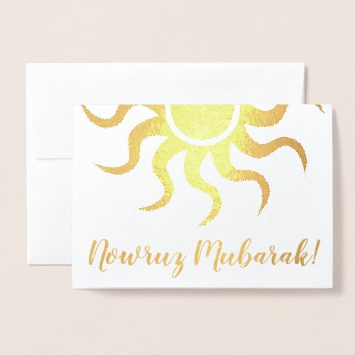nowruz mubarak gold foil sun foil card