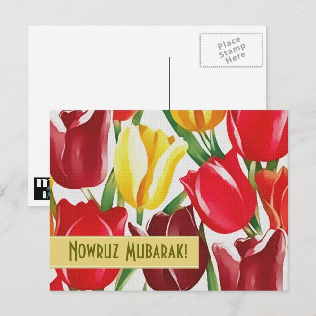 Nowruz Mubarak. Persian New Year Postcards (Front/Back)