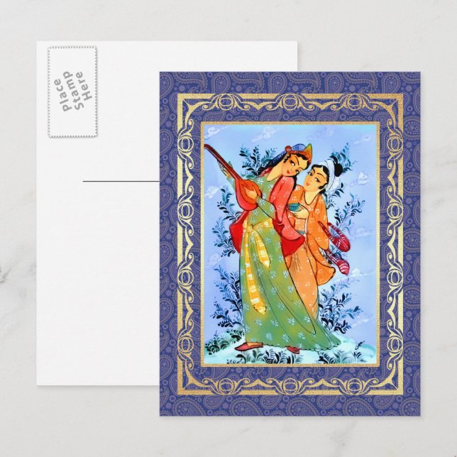 Nowruz Mubarak. Persian New Year Postcards (Front/Back)