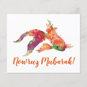 nowruz mubarak watercolor goldfish