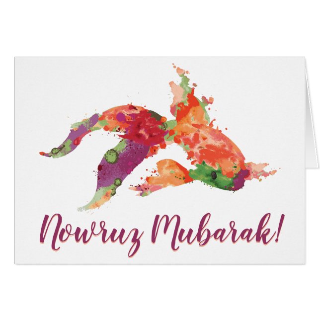 nowruz mubarak watercolor goldfish cards (Front Horizontal)