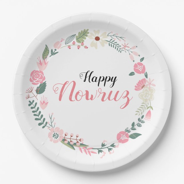 Nowruz Persian Happy Newyear (Norooz) Paper Plates (Front)
