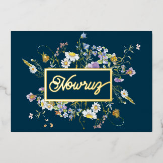 Nowruz Wildflowers Foil Holiday Card