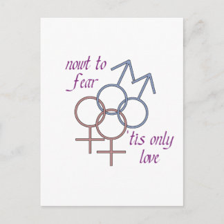 Nowt to fear, 'tis only love! postcard