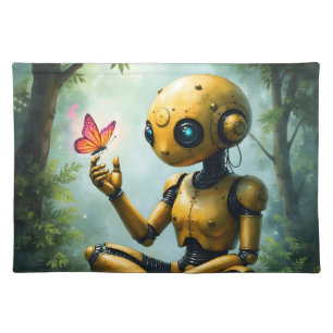 Nox Finds Wonder,A Curious Robot's First Butterfly Cloth Placemat