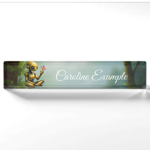 Nox Finds Wonder,A Curious Robot's First Butterfly Desk Name Plate