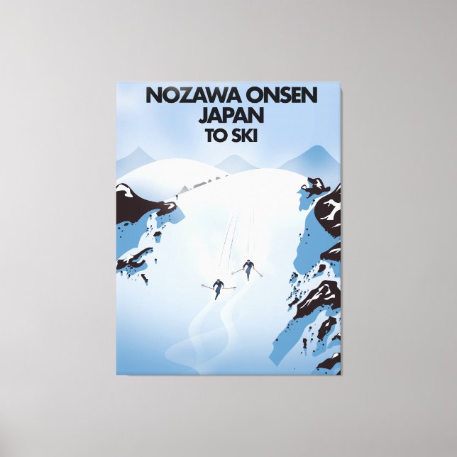 Nozawa Onsen Japan ski print. Canvas Print (Front)