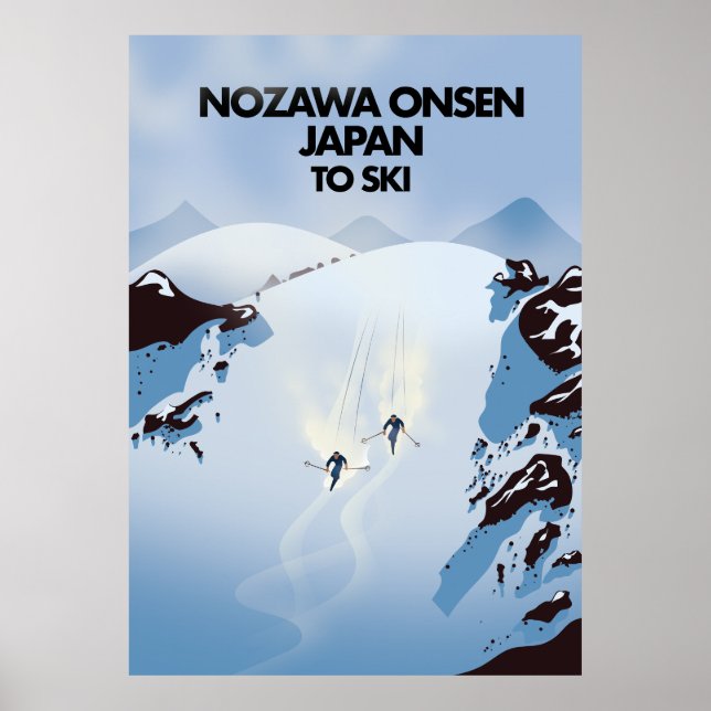 Nozawa Onsen Japan ski print. Poster (Front)