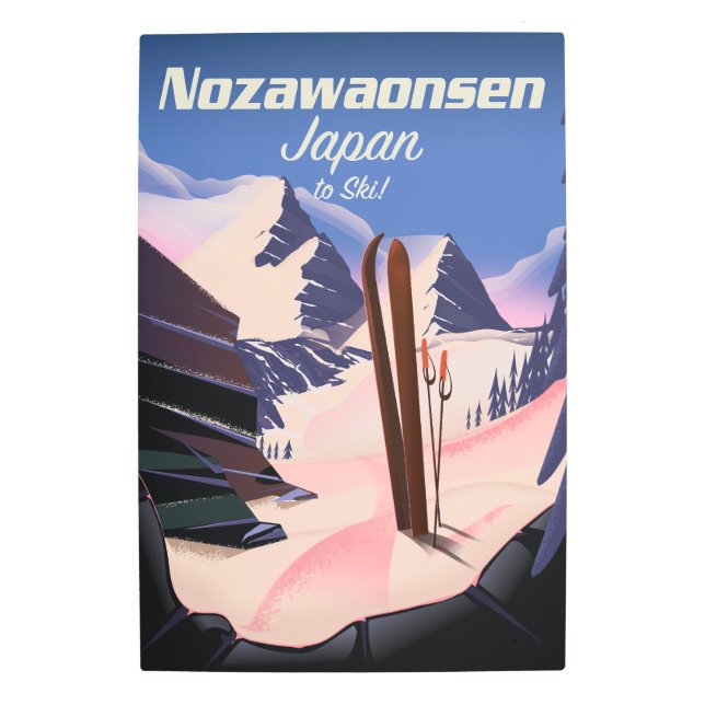 Nozawaonsen Japan to ski Metal Print (Front)
