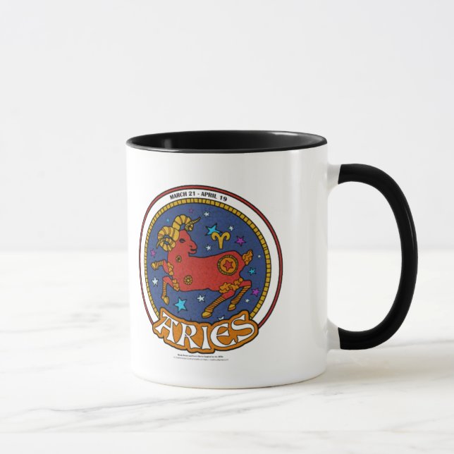 NP Aries Black 11 oz Ringer Mug (Right)