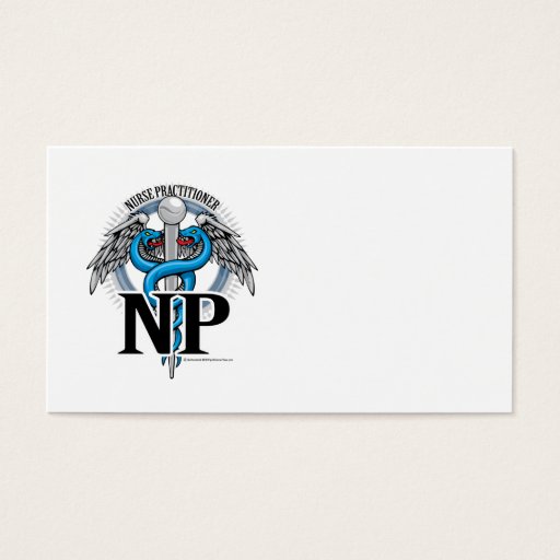 Customizable NP Blue Caduceus Business Cards
