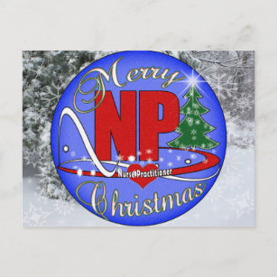 NP CHRISTMAS MERRY - NURSE PRACTITIONER HOLIDAY POSTCARD