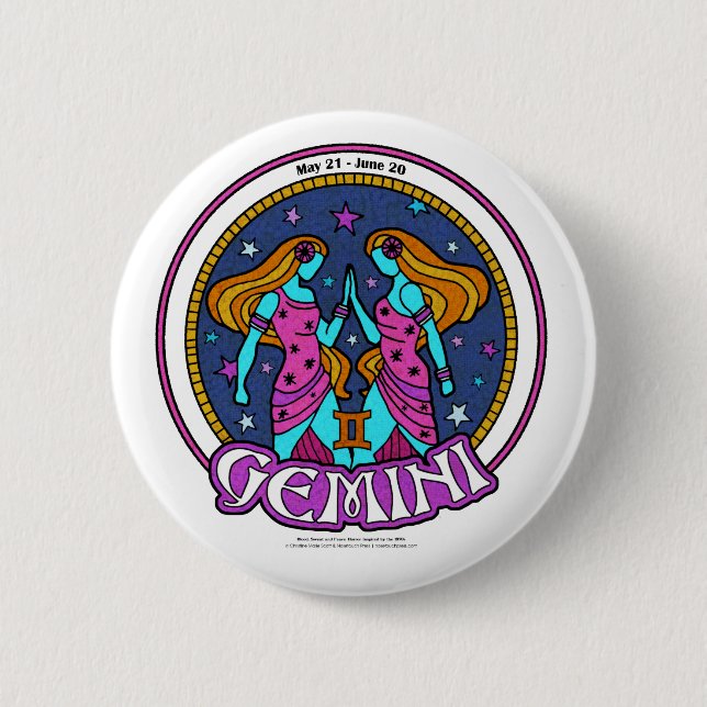 NP Gemini, 2¼ Inch Round Button (Front)