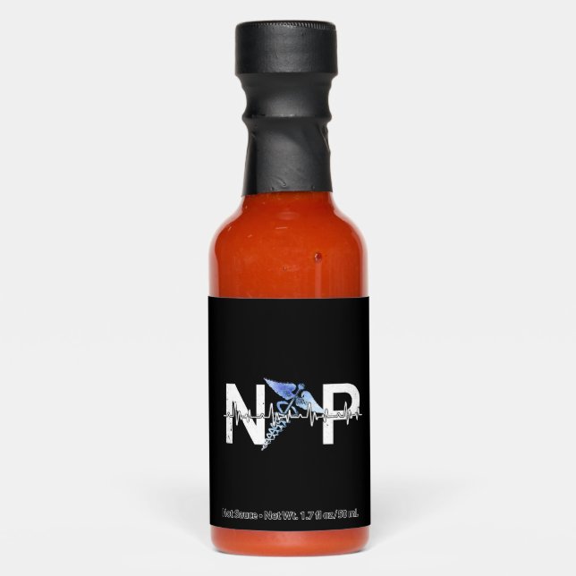 Np Heartbeat Nurse Practitioner Certified Nursing Hot Sauces (Front)