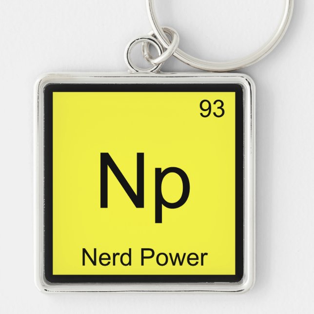 Np - Nerd Power Chemistry Element Symbol T-Shirt Keychain (Front)
