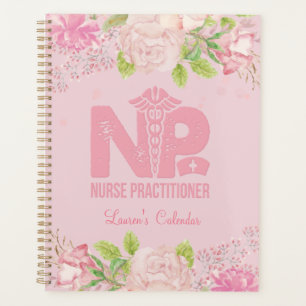 NP Nurse Pink Personalized Floral Journal Planner