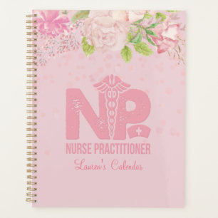 NP Nurse Pink Personalized Floral Journal Planner