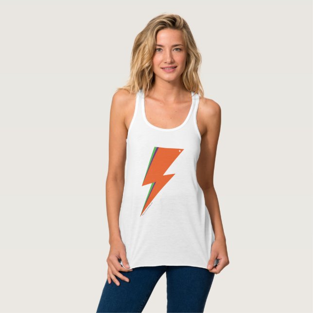 NP Orange Bolt Women's Flowy Racerback Tank Top (Front Full)