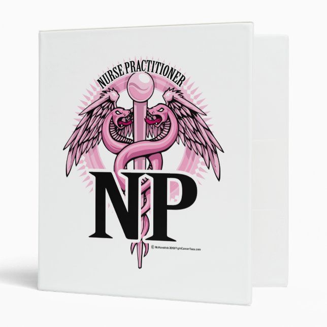 NP PINK Caduceus 3 Ring Binder (Front/Inside)