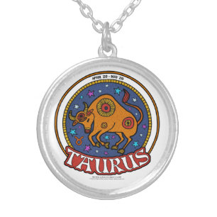 NP Taurus Medium Silver Plated Round Necklace