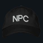 NPC EMBROIDERED BASEBALL CAP<br><div class="desc">Hello, my name is non player character!</div>