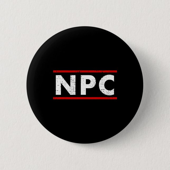 Npc Meme - Non Player Character 1  Button (Front)