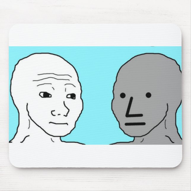 NPC Wojak Non Player Character Meme gift Mouse Pad (Front)