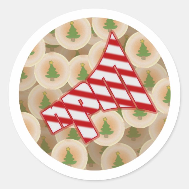 NPM Christmas Cookie Classic Round Sticker (Front)