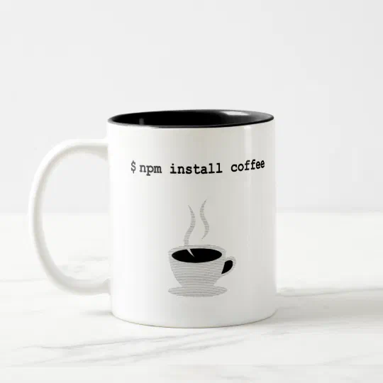 npm install coffee JavaScript Programmer Two-Tone Coffee Mug