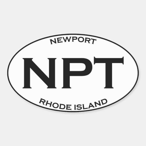 NPT _ Newport Rhode Island Oval Sticker