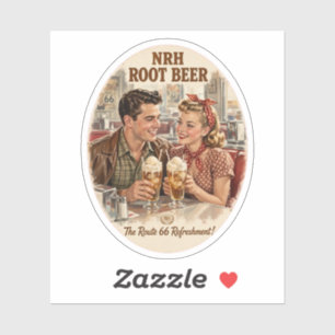 NRH Root Beer Route 66 Vintage Diner Sticker