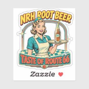 NRH Root Beer Taste of Route 66 Vintage Diner Stic Sticker