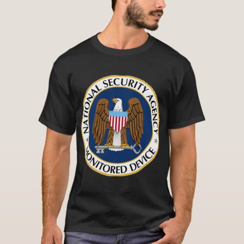 NSA Monitored Device Sticker T_Shirt