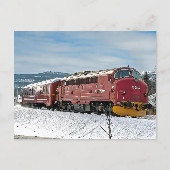 Nsb Diesel Nohab Di3 642 Arriving Roros Postcard Zazzle Com