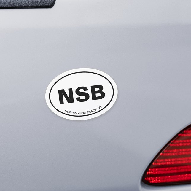 NSB New Smyrna Beach Florida Euro Oval Car Magnet (Creator Uploaded)