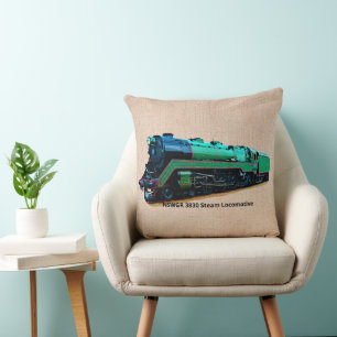 NSWGR 3830 Steam Locomotive Throw Pillow