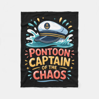 Ntoon Captain Of The Chaos Funny Lake Boating Long Fleece Blanket