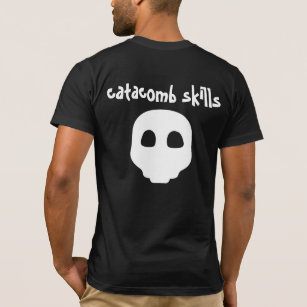 Nu Goth Gothic white on Black Catacomb Skulls Emo T-Shirt