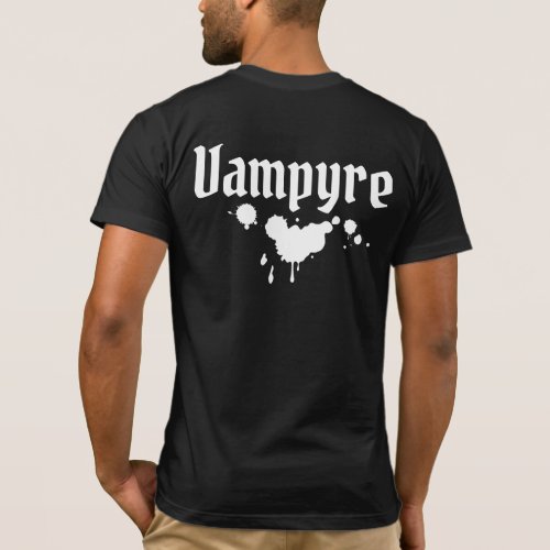 Nu Goth Gothic white on Black Dracula Vampire Emo T_Shirt