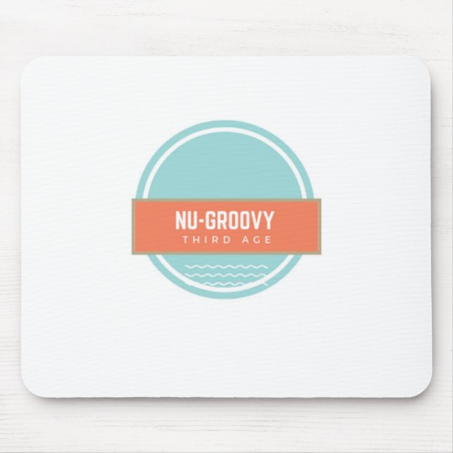 nu-groovy third age turquoise green and peach mouse pad (Front)