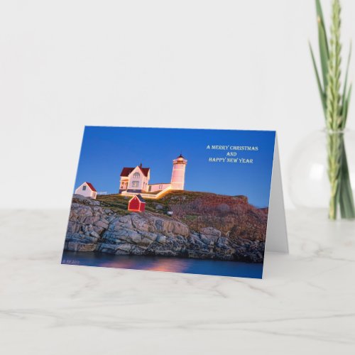 Nubble at Christmas Holiday Card