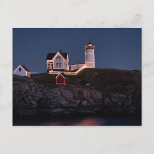 Nubble at Christmas Postcard