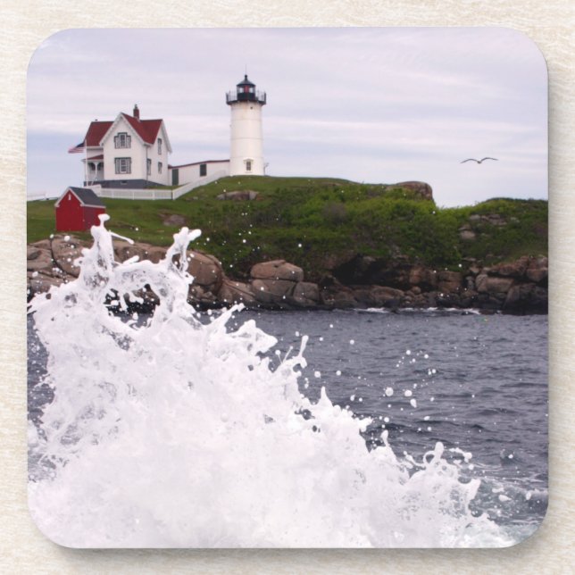 Nubble Light Heart Splash Beverage Coaster (Front)